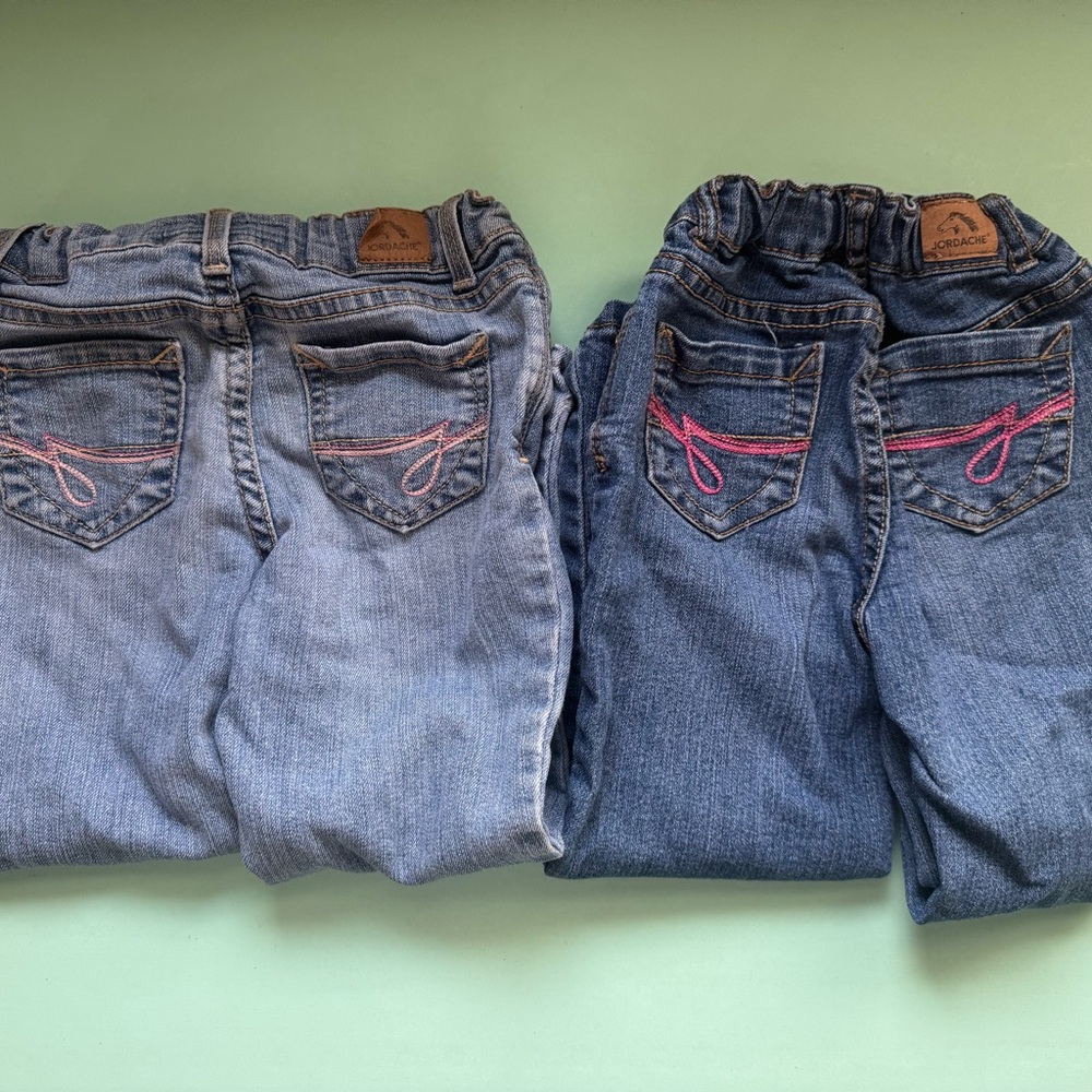 Girls Jordache Jeans Lot of 2 – Adjustable Waist Denim Pants – Size 4T